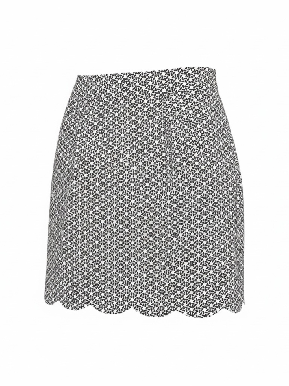 Talbots Women’s Skirt Size 10 NWT Black White Geometric Scallop Hem Pencil